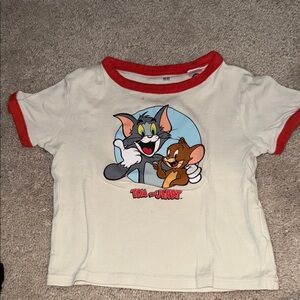 H&M Kids' Cream and Red Tom & Jerry T-Shirt